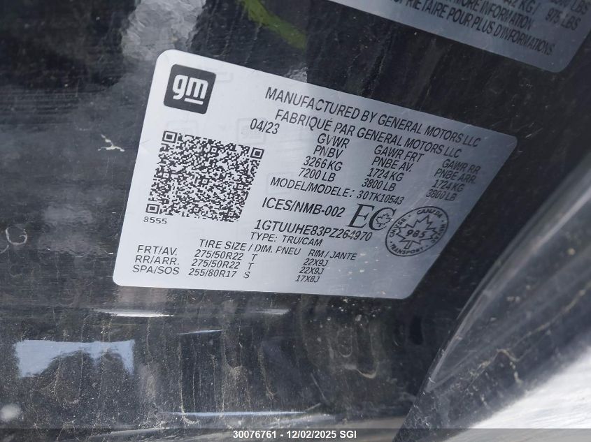 2023 GMC Sierra K1500 Denali Ultimate VIN: 1GTUUHE83PZ264970 Lot: 30076761