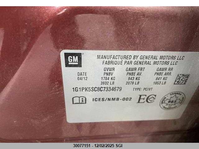 1G1PK5SC8C7334679 2012 CHEVROLET CRUZE photo no. 7
