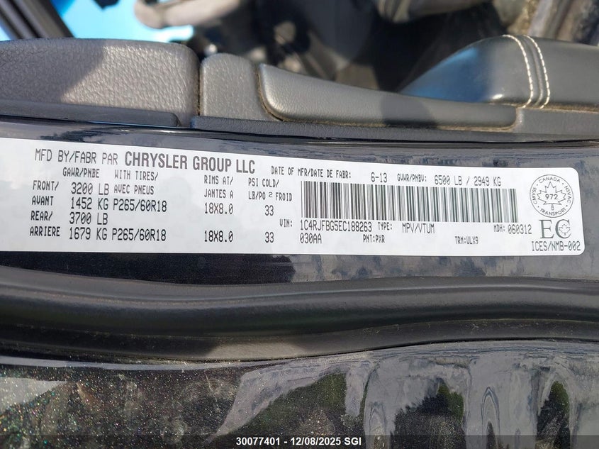 1C4RJFBG5EC188263 2014 JEEP GRAND CHEROKEE photo no. 9