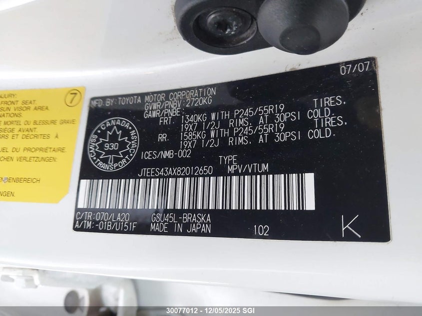 JTEES43AX82012650 2008 TOYOTA HIGHLANDER photo no. 9