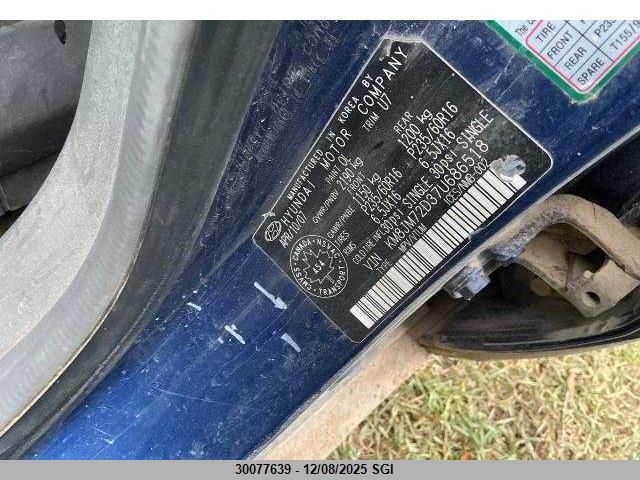 2007 Hyundai Tucson Gl/Gls VIN: KM8JM72D37U686518 Lot: 30077639