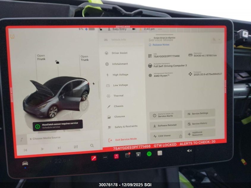 2023 Tesla Model Y VIN: 7SAYGDEE0PF771468 Lot: 30076178