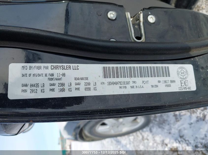 2009 Dodge Caliber Sxt VIN: 1B3HB48A79D181607 Lot: 30077753