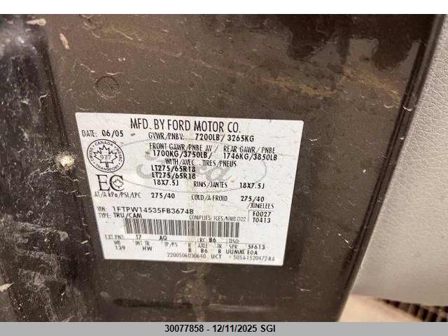 2007 Ford F150 Supercrew VIN: 1FTPW14V27FB77455 Lot: 30077858