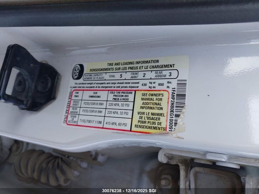 2014 Ford Taurus Sel VIN: 1FAHP2H80EG100091 Lot: 30076238