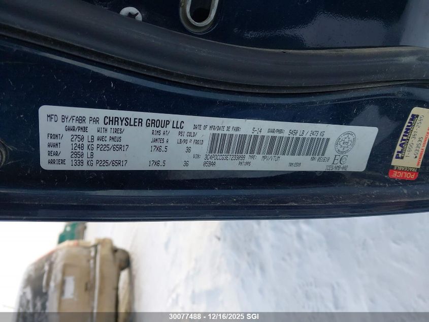 2014 Dodge Journey Sxt VIN: 3C4PDCCG3ET233099 Lot: 30077488