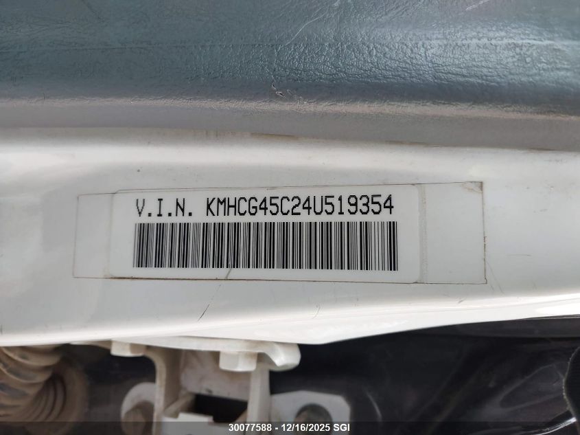 2004 Hyundai Accent Gl VIN: KMHCG45C24U519354 Lot: 30077588