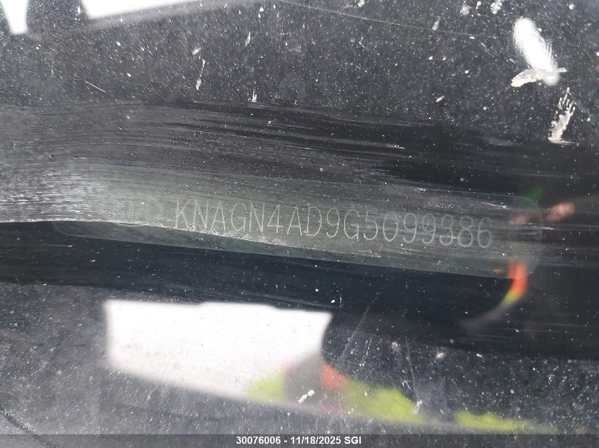 2016 Kia Optima Hybrid VIN: KNAGN4AD9G5099386 Lot: 30076006