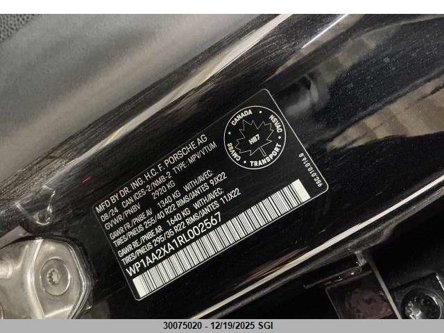 2024 Porsche Macan 4 VIN: WP1AA2XA1RL002567 Lot: 30075020