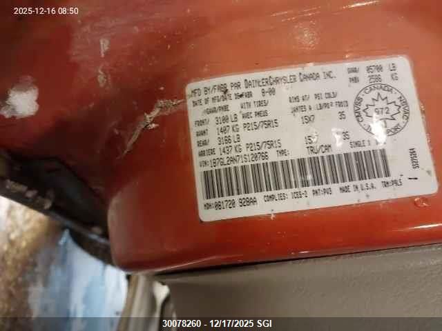 2001 Dodge Dakota Quad VIN: 1B7GL2AN71S120766 Lot: 30078260