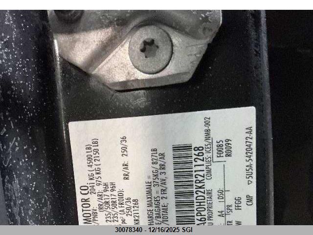 2019 Ford Fusion Se VIN: 3FA6P0HD2KR211268 Lot: 30078340