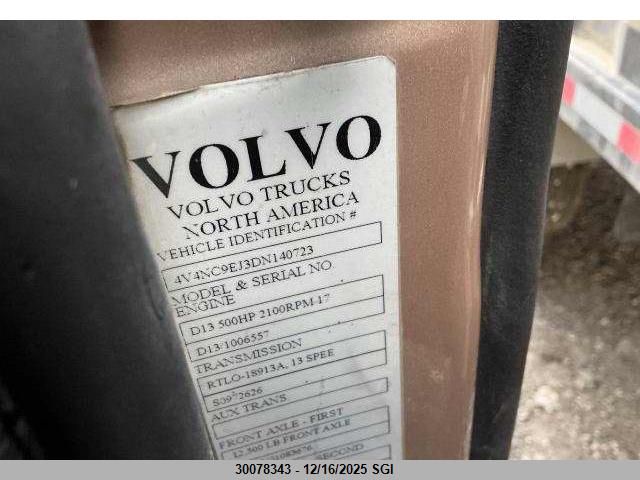 2013 Volvo Vn L VIN: 4V4NC9EJ3DN140723 Lot: 30078343