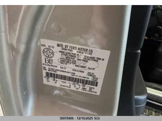 2011 Ford Escape Limited VIN: 1FMCU9EG9BKA01386 Lot: 30078406