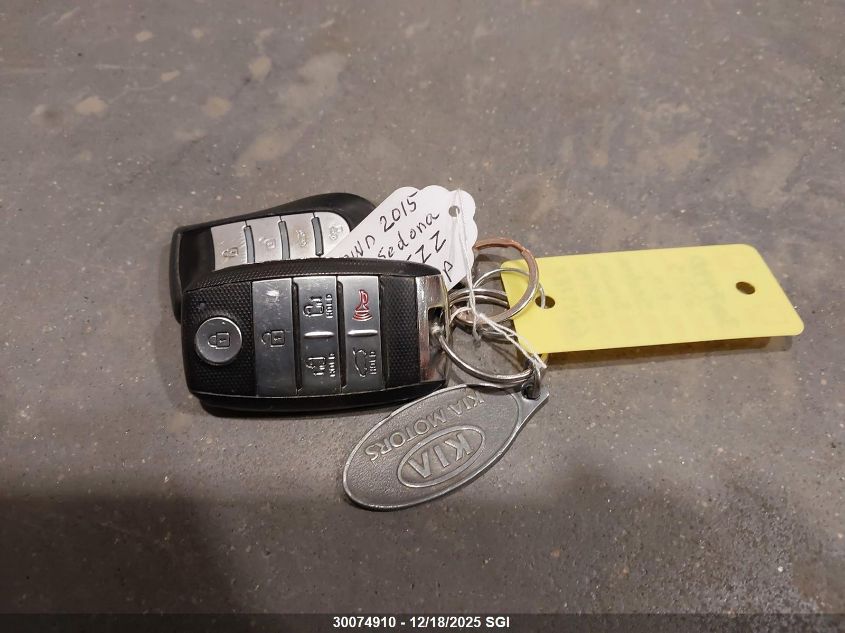 2015 Kia Sedona Sxl VIN: KNDME5C14F6074970 Lot: 30074910