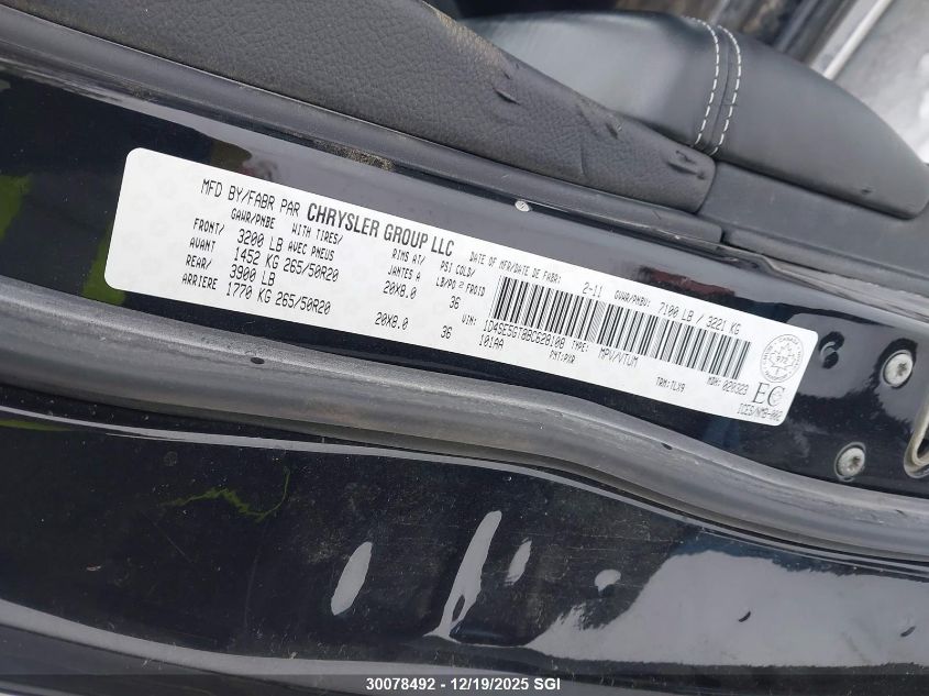 2011 Dodge Durango Citadel VIN: 1D4SE5GT8BC628108 Lot: 30078492