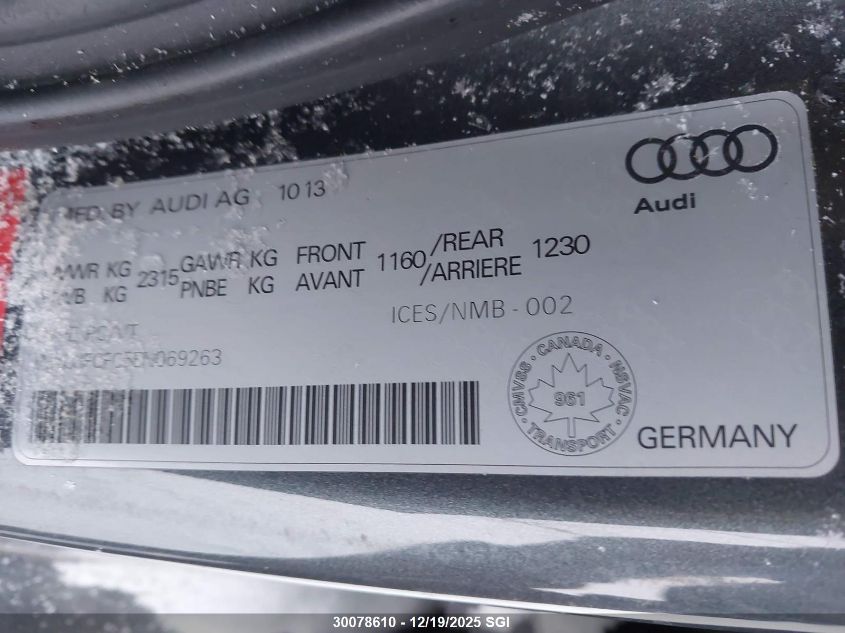 2014 Audi A6 Premium VIN: WAUJFCFC5EN069263 Lot: 30078610