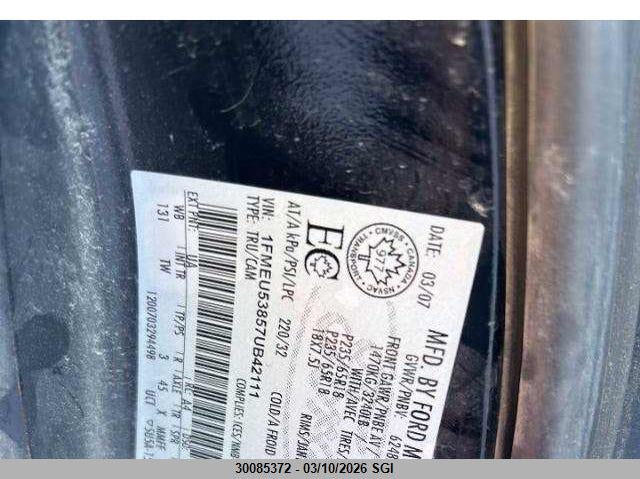 2007 Ford Explorer Sport Trac Limited VIN: 1FMEU53857UB42111 Lot: 30085372
