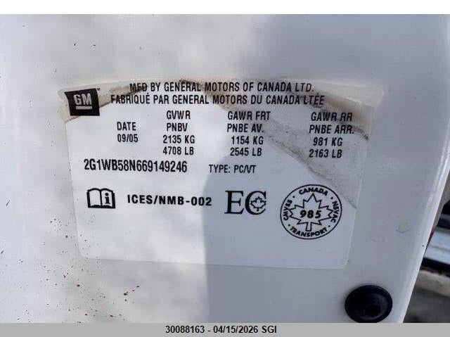 2006 Chevrolet Impala Ls VIN: 2G1WB58N669149246 Lot: 30088163