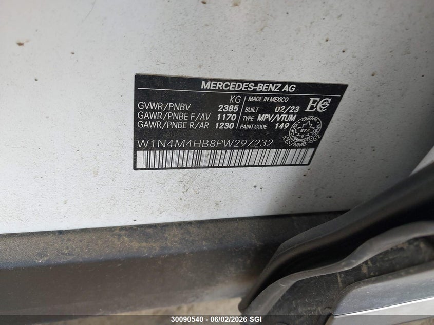 2023 Mercedes-Benz Glb 250 4Matic VIN: W1N4M4HB8PW297232 Lot: 30090540