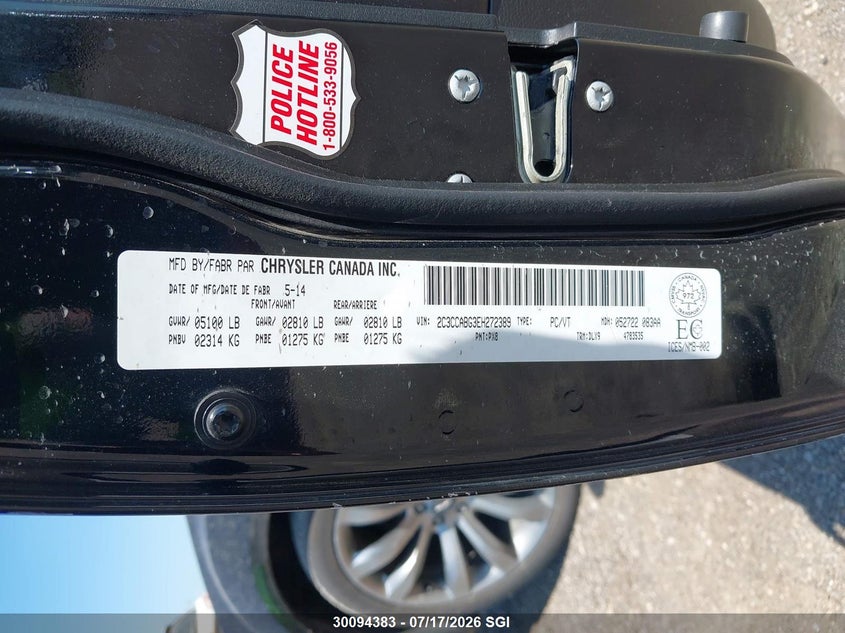2014 Chrysler 300 S VIN: 2C3CCABG3EH272389 Lot: 30094383