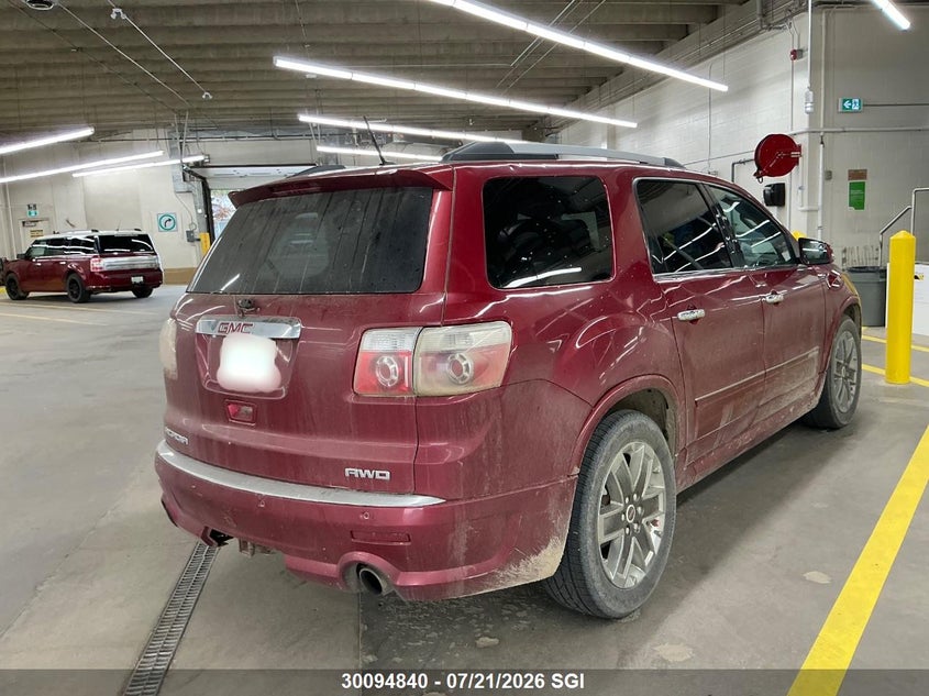 Vin: 1gkkvted3cj212658, lot: 20141181, gmc acadia denali 20123
