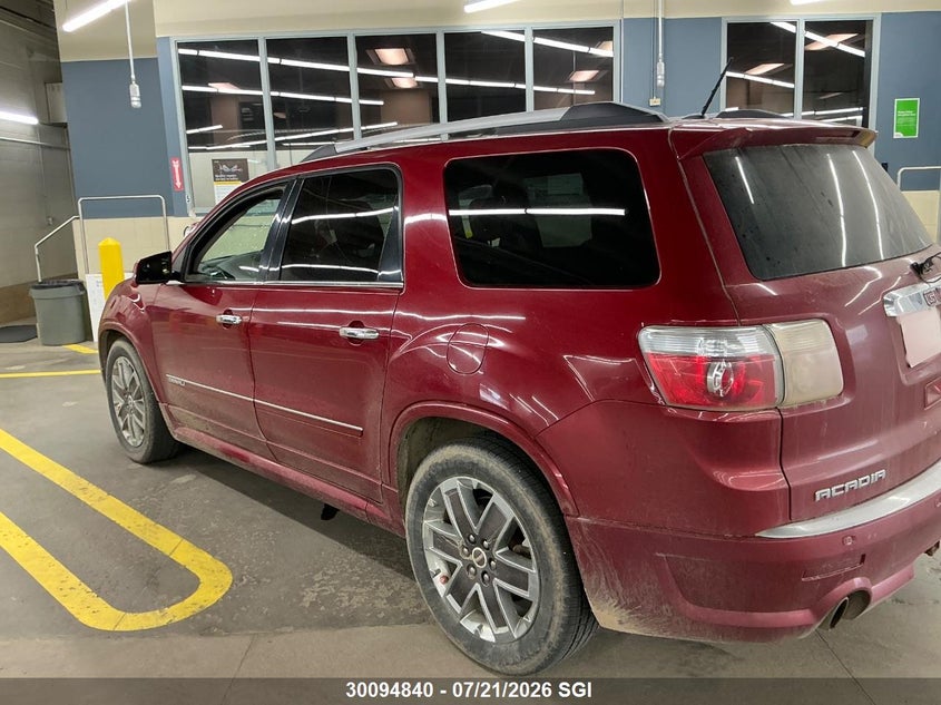 Vin: 1gkkvted3cj212658, lot: 20141181, gmc acadia denali 20124