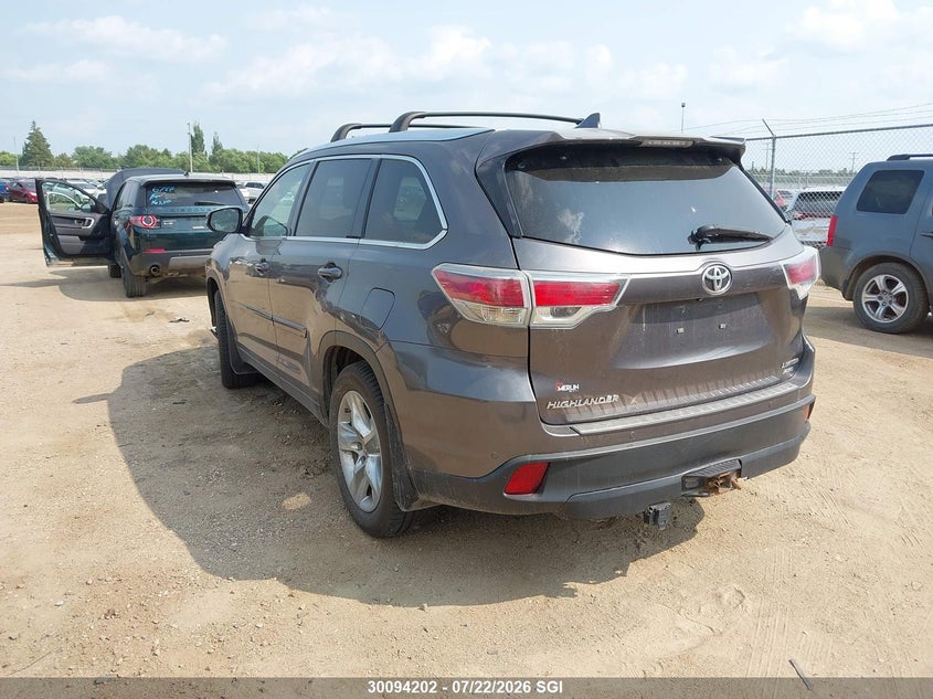 Vin: 5tddkrfh1es007265, lot: 20141454, toyota highlander limited/ltd platnum 20143