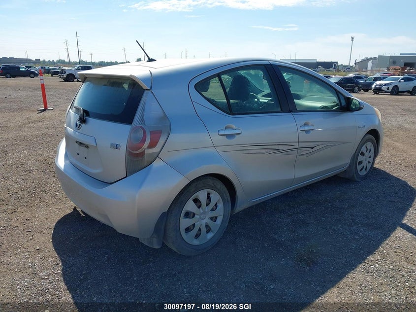 Vin: jtdkdtb34c1500859, lot: 20144207, toyota prius c 20124