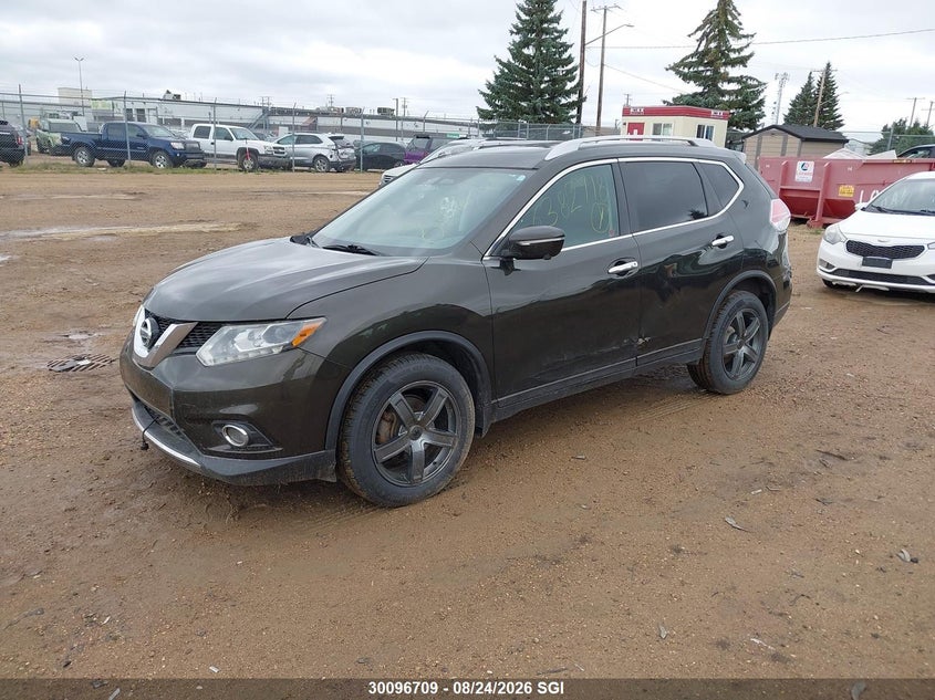 2015 Nissan Rogue, Left Side, IAAI, VIN 5N1AT2MV9FC861273 — photo 2