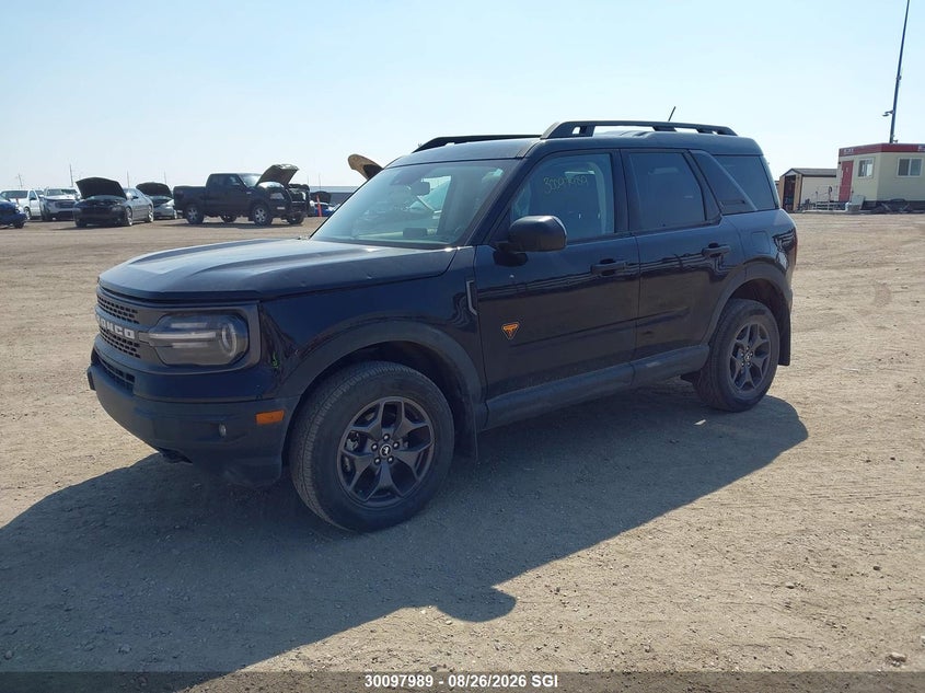2022 Ford Bronco Sport Badlands, Hail, IAAI, VIN 3FMCR9D92NRD02439 — photo 2