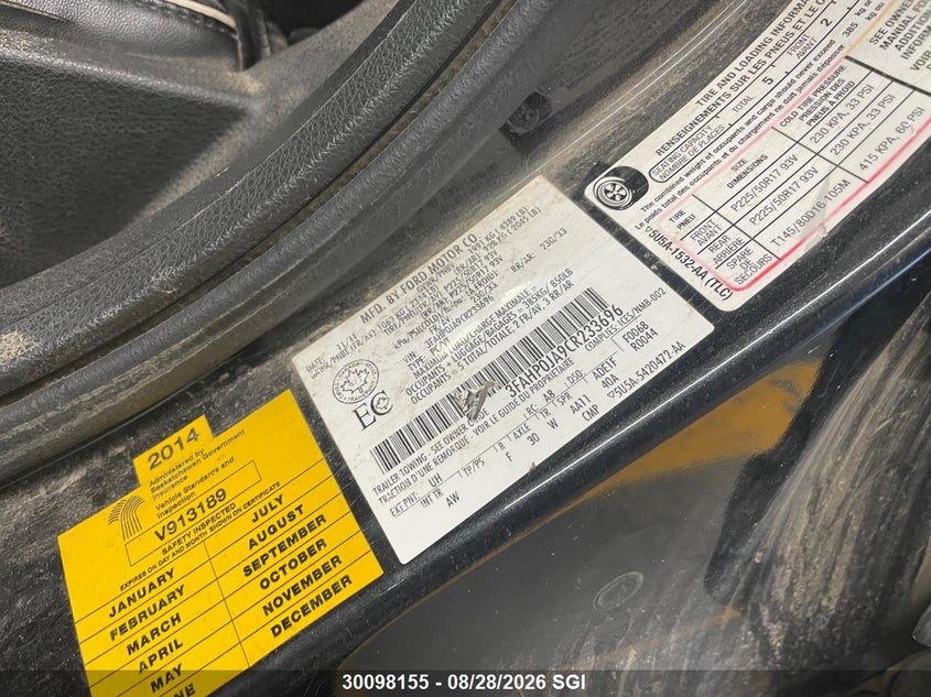 2012 FORD FUSION SEDAN 2.5L I4 FI DOHC 16V NF4