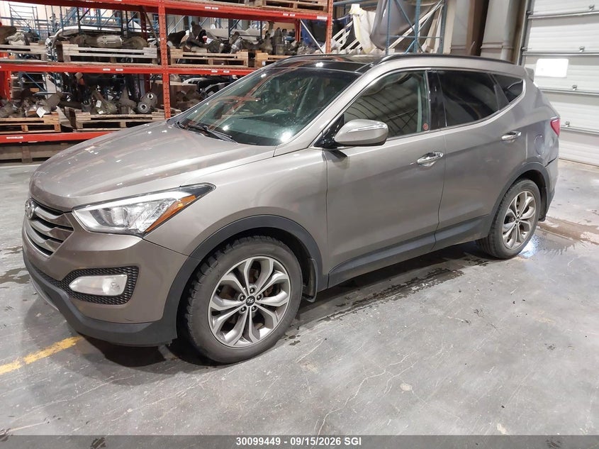 2015 Hyundai Santa Fe Sport 2.0T Se, Левый зад, IAAI, VIN 5XYZUDLA9FG257720 — фото 2