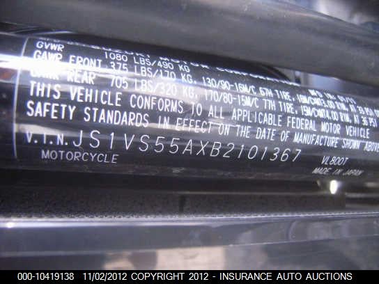 2011 Suzuki Vl800 VIN: JS1VS55AXB2101367 Lot: 10419138