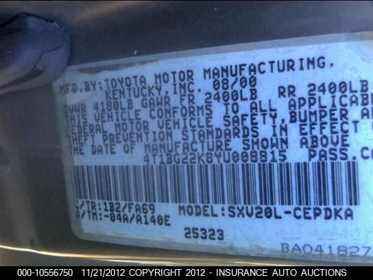 4T1BG22K8YU008815 2000 Toyota Camry Ce/Le/Xle