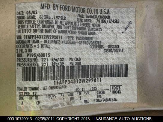 1FAFP34312W292811 2002 Ford Focus Se Base/Se Comfort