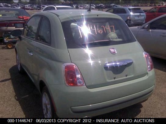 2012 Fiat 500 Pop VIN: 3C3CFFAR9CT228151 Lot: 11446747