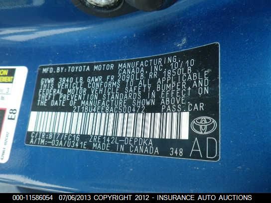 2T1BU4EE8AC500472 2010 Toyota Corolla S/Le/Xle