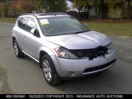 2006 Nissan Murano Se/Sl/S VIN: JN8AZ08W66W517252 Lot: 12043641