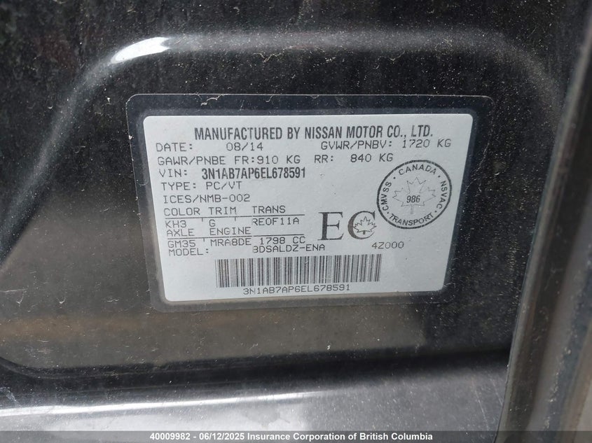 3N1AB7AP6EL678591 2014 NISSAN SENTRA photo no. 9