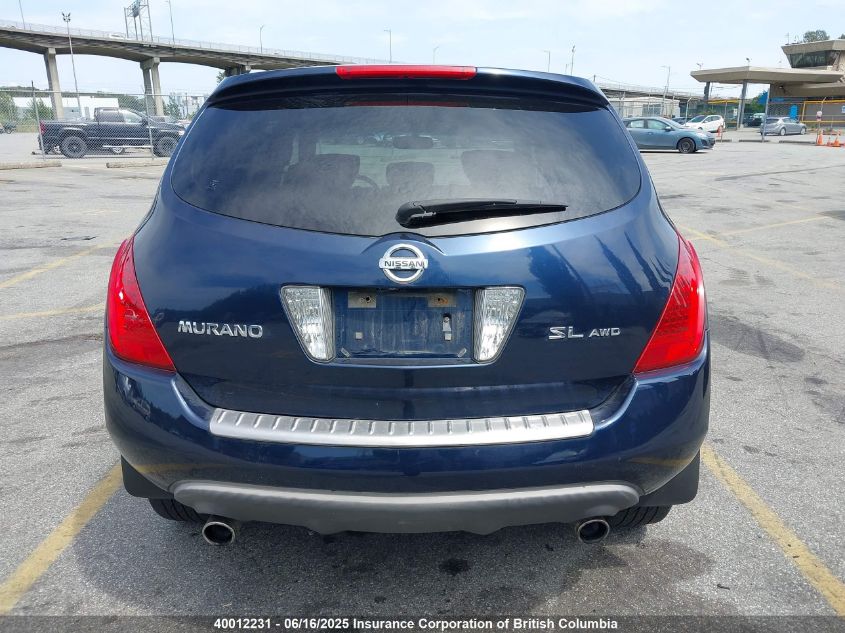 2006 Nissan Murano Sl/Se/S VIN: JN8AZ08WX6W517044 Lot: 40012231