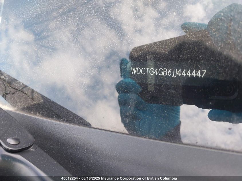 2018 Mercedes-Benz Gla 250 4Matic VIN: WDCTG4GB6JJ444447 Lot: 40012254