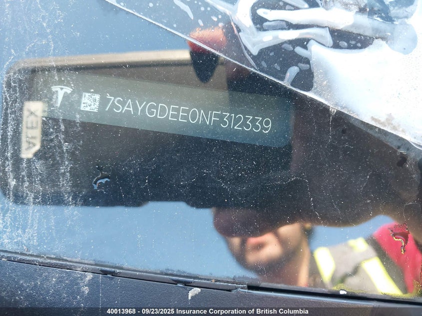 2022 Tesla Model Y VIN: 7SAYGDEE0NF312339 Lot: 40013968
