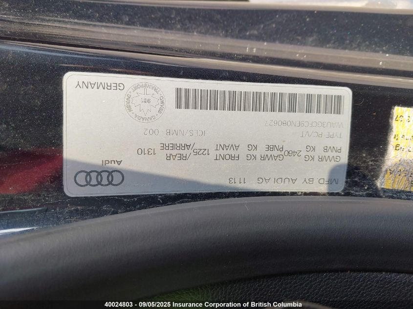 2014 Audi A7 VIN: WAU3GCFC9EN080627 Lot: 40024803