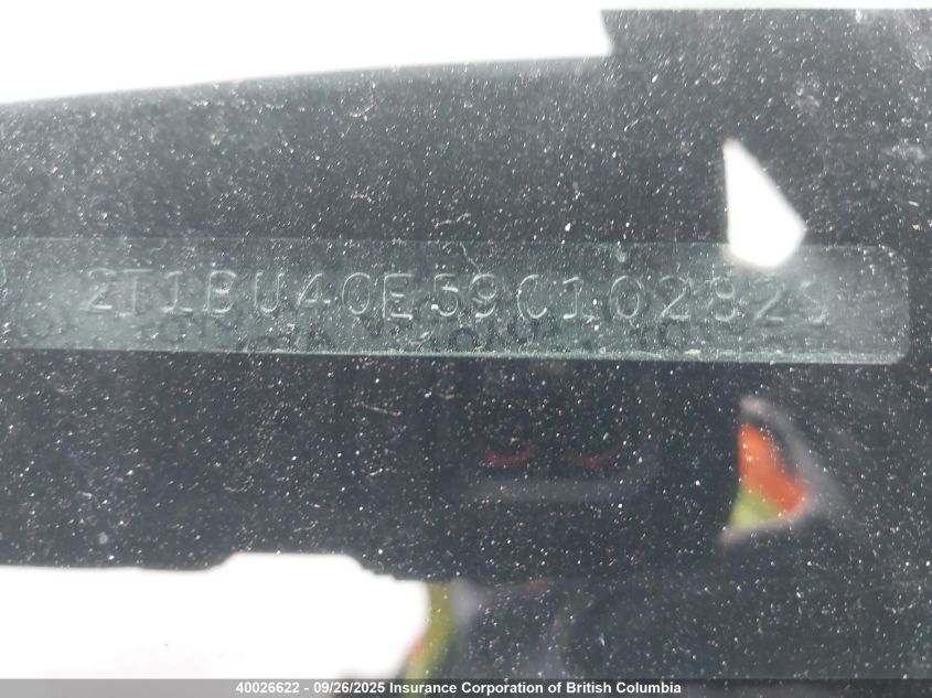 2009 Toyota Corolla S/Le/Xle VIN: 2T1BU40E59C102820 Lot: 40026622