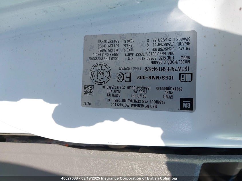 1GTW7AFF3H1344578 2017 GMC SAVANA photo no. 9