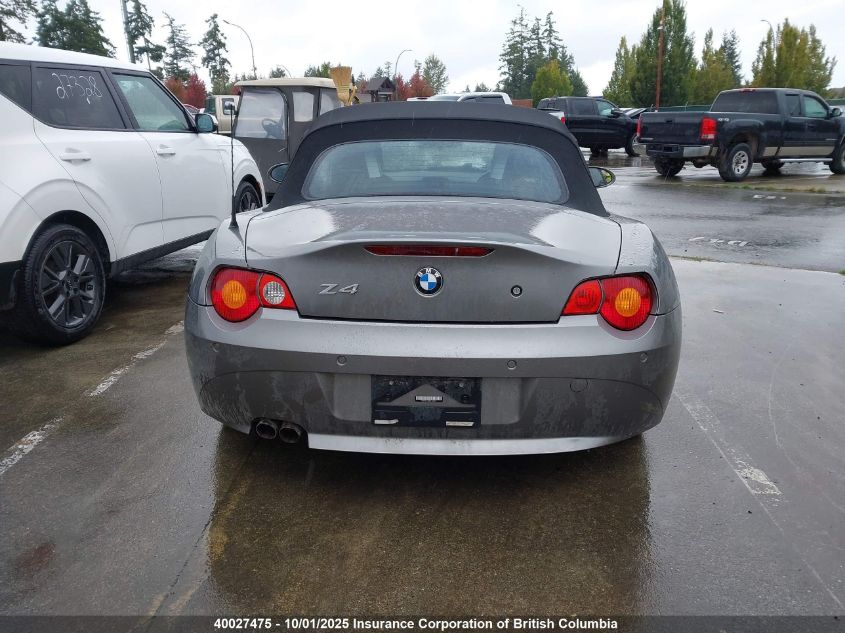 2003 BMW Z4 3.0I VIN: WBABT52040LT00424 Lot: 40027475