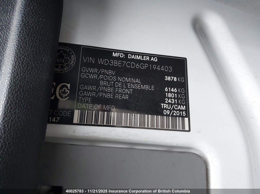 WD3BE7CD6GP194403 2016 MERCEDES-BENZ SPRINTER photo no. 9