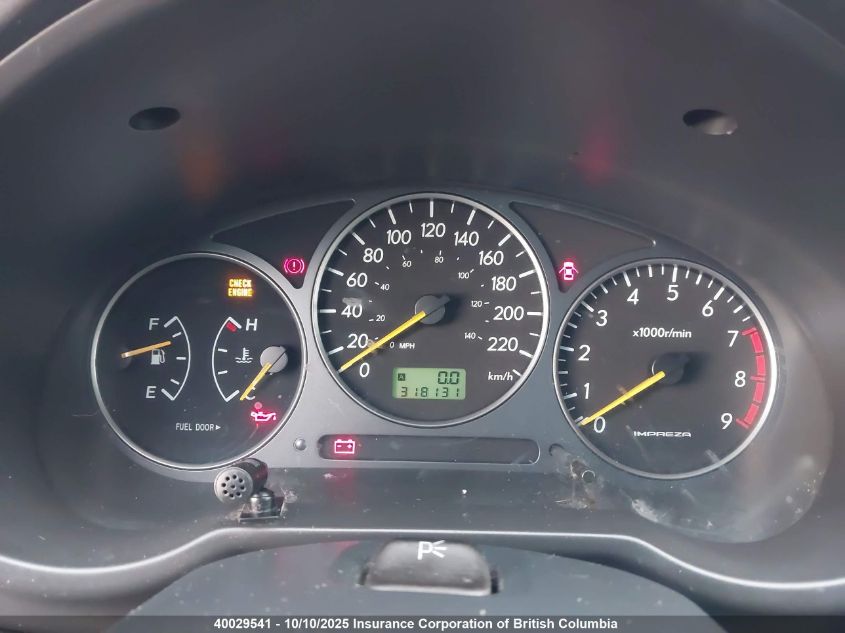 2002 Subaru Impreza Wrx VIN: JF1GG29632G833935 Lot: 40029541