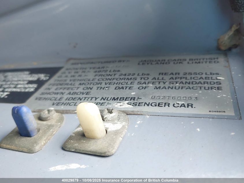 1976 Jaguar Xj6 VIN: UG2T60083 Lot: 40029879