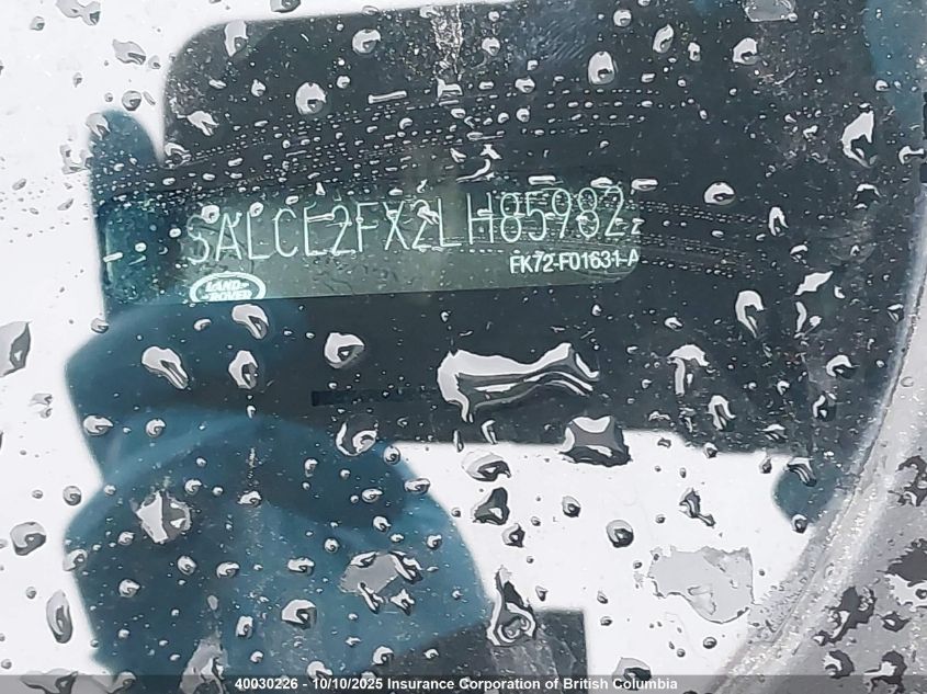 2020 Land Rover Discovery Sport Se R-Dynamic VIN: SALCL2FX2LH859822 Lot: 40030226